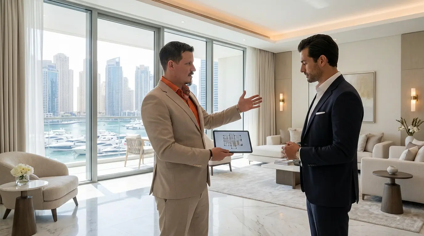 Besichtigung eines Apartments an der Dubai Marina
